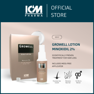 Growell Scalp Lotion Minoxidil 2% 60ml – Hair Loss Treatment Anti Hair Fall Stimulates Hair Regrowth