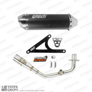 Knalpot Prospeed Black Cnc Vespa Sprint Primavera Lx S Lxv 3v Iget Abs