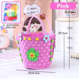DIY Kids Creative Flower Basket Sewing Kits Child Cute Handmade Craft and Sew Braided Storage Basket Set Toy