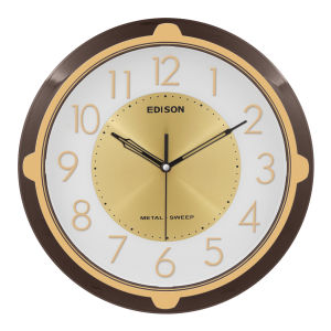 Jam Dinding Edison Sweep ES 310 AL T84 Metallic Timbul Aluminium Diameter 320mm 32cm