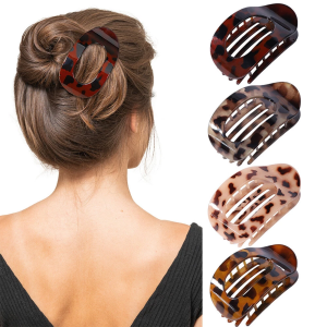 New Korean acetic acid hair clip hair accessories spoon clip spring hair clip leopard top clip simple headpiece