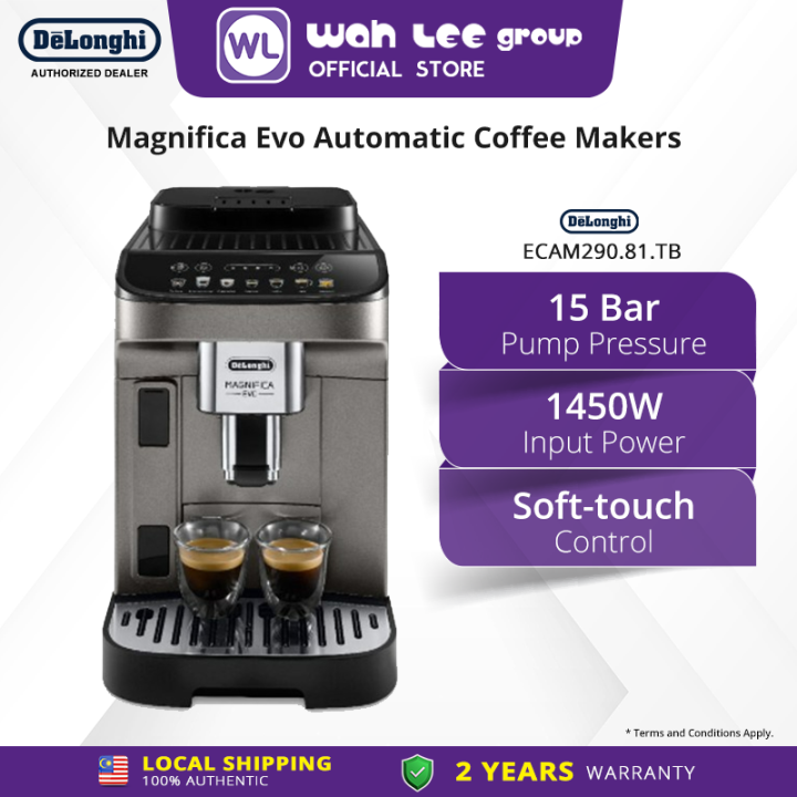 De'Longhi Magnifica Evo titanium fully automatic coffee machines (black