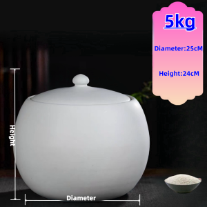 Ceramic jar for rice with cover rice earn rice dispenser 5kg rice keeper food storage container 10kg