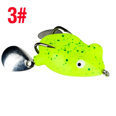 1PC Mini Soft Frog Lure 4g/3.5cm Artificial Swimbaits 16Colors Topwater Snakehead Lure Casting Lure 3D Eyes Jump Frog with Double Sequin Floating Plastic Bait
