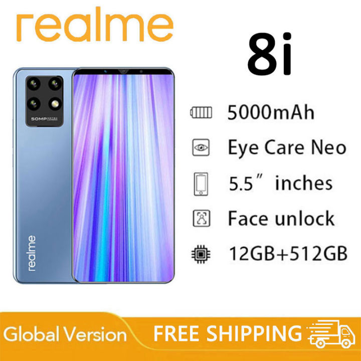 Realme 8i Original Cellphone Sale 12GB + 512GB Smartphone 5G Mobile Cod