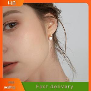 HB Fashion Pearl Drop Earrings For Women Gold Color Wedding Jewelry Simple Dangle Earring Jewelry Gift