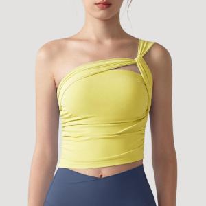 DELVINA TOP SPORTS BRA ONE SHOULDER ATASAN OLAHRAGA WANITA UNTUK GYM YOGA FITNESS