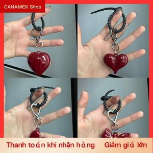 CS Tinh Tế Tính Khí Màu Đỏ Trái Tim Bow Charms Keychain Đa Năng Điện Thoại Mặt Dây Chuyền Thời Trang Ba Lô Treo Trang Trí Phụ Kiện Quà Tặng