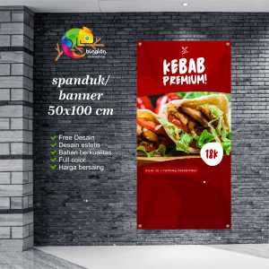 Cetak Spanduk Banner Merah Modern Promosi Makanan