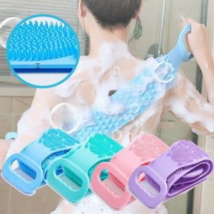 COD Sikat Badan untuk punggung Mandi Pembersih Daki Lembut Bahan Silikon / BWOHOPS Alat Bantu Mandi Sikat Punggung Silicone Scrub Brush 60cm / sikat badan sabun cair / sikat punggung belakang mandi pembersih badan silikon / penggosok daki badan punggung