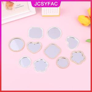 JCSYFAC Phụ kiện nhà búp bê thu nhỏ 1/12 Gương trang điểm hình tròn thu nhỏ nội thất