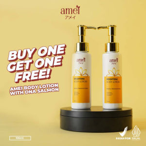 Amei Body Lotion 100ml + 100ml Instant Whitening DNA Salmon Pemutih Kulit BPOM ( amei official store )