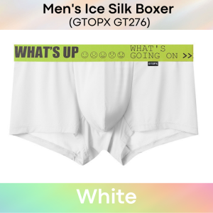 Mens Boxer : Ice Silk Printed 4cm Waistband Underwear (GTOPX GT276)