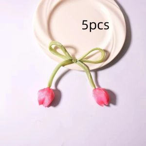 KEYOOL 5Pcs Set Lace-up Tulip Curtain Straps Cake Ornaments Gift Wrapping Curtains Tie Rope Cute Hair Cord Accessories