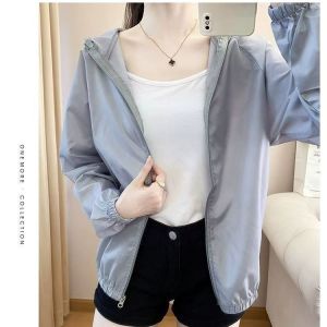 🌞เสื้อป้องกันรังสี UV UPF50+ ผู้หญิง แบบบางเบา แห้งเร็ว ป้องกันลม ไซส์ใหญ่ ใช้สำหรับกิจกรรมกลางแจ้ง