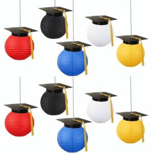 YUDESHUI Paper Material Graduation Cap Paper Lantern Decorative Design Lightweight Hanging Paper Lantern Grad Decorative Lantern Indoor Use