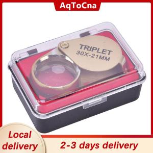 [COD] AqToCna Ship within 24 hours 30x 30x21mm Magnifier Jewelers Gold Eye Tool Jewellery Folding Loupe Glass