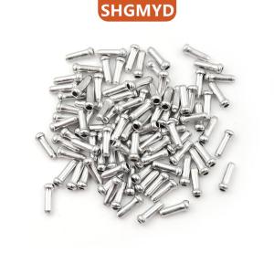 [COD] SHGMYD SPORTS ตัวเปลี่ยนเกียร์เบรคจักรยานอลูมิเนียมสีเงิน100ชิ้นปลายสายเคเบิลด้านใน