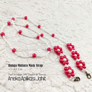 Mask Strap Masker Hijab / Pengait Masker Hijab +/- 65 Cm 1 Biji Bunga Mutiara