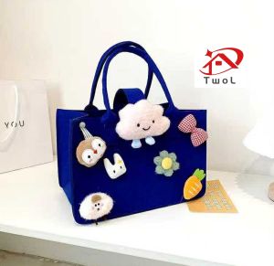 TWOL SHOP Stock no.151,1pcs Cute Felt Cartoon Tote Bag -Mommy Gift Bag for Hundred Day Banquet & Shopping