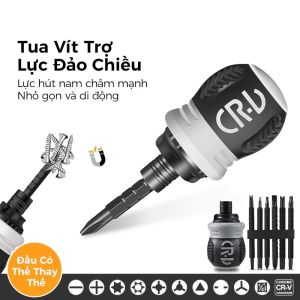 Bộ tua vít đa năng 12 đầu CRV – tua vít lùn có trợ lực đảo chiều linh hoạt và bền bỉ