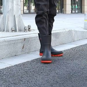 Mens Waterproof Rain Boots Anti Slip Rubber Shoes Outdoor Rain Shoes Fashion Casual Shoes