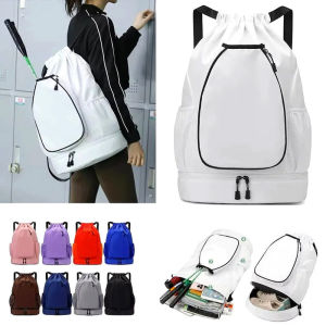 Home&Life.8 Badminton Racket Bag Waterproof Drawstring Backpack Shoe Compartment Lightweight Sports Gear Outdoor Travel