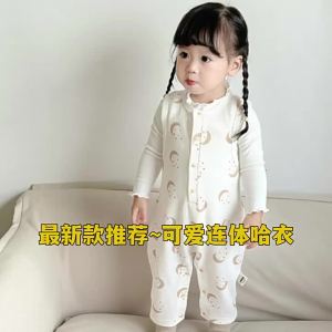 Baby overalls for young girls a Autumn-style pure cotton baby outerwear cute  romper
