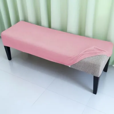 SWEET Elastic Bench Chair Cover Solid Color Rectangular Shape Bench Slipcover All-inclusive Washable Piano Chair Protector Dining Room