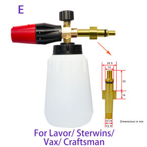 Pressure Washer Foam Cannon Car Washer Snow Foam Lance Car Clean Soap Foam Wash for Karcher Bo-sch Elitech Lavor Pennik Sink Pressure Washer