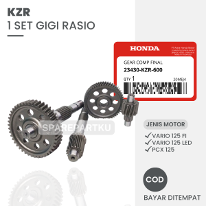 KZR 1 SET KOMPLIT GIGI RASIO VARIO 125 FI / VARIO 125 LED OLD / PCX 125 KWN / GIGI RASIO GARDAN / AS PULLY / AS RODA BELAKANG / GEAR TRANSMISI RASIO KECIL / GIGI GARDAN / GIR PENGGERAK / GIR RASIO ASSY / GEAR COMP FINAL / SHAFT COUNT / BEARING PULLY