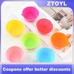 【ZTOYL】 7pcs lot Silicone Cake Cup Round Shaped Muffin Cupcake Baking Molds Home Kitchen Cooking Supplies Cake Decorating Tools