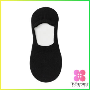 Winsome ถุงเท้าข้อสั้น ผ้าโพลีเอสเตอร์ แบบบางพิเศษ ระบายอากาศ  กันลื่น สําหรับผู้หญิง Boat socks