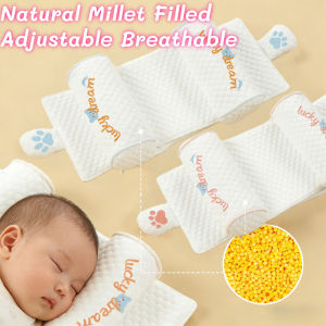 Newborn Head Shaping Pillow Natural Millet Filled Adjustable Breathable Flat Head Prevention Pillow