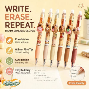 Aoduoyaya 6/4PCS Erasable Pen Cute School Supplies for Student Ballpoint Pen Set 0.5mm Blue Ink Quick Dry