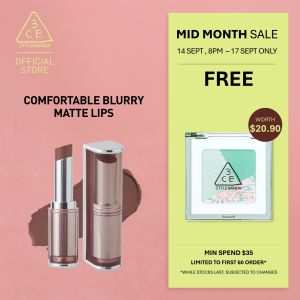 3CE Blur Matte Lipstick lightweight breathable comfortable airy blend easily even color pay off natural blur no dry