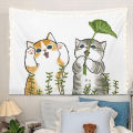 Ins Japan and South Korea Cute Healing Cat Background Cloth Hanging Room Decoration Wall Cloth. 