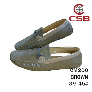 C200 รองเท้าโลฟเฟอร์ แฟชั่นผู้ชายแบบพื้นเตี้ย ตกแต่งอะไหล่่