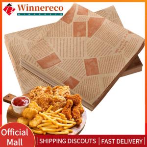 【winnereco】Disposable Food Wrapping Paper 500Pcs Waxed Deli Sheets 25x25cm Ideal for Burgers and Fries Takeout