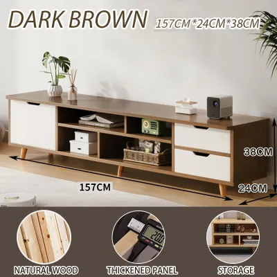STON TV Cabinet With Drawers With Storage Rack Modern Kabinet Living Room Nordic Style TV Console White/Brown/Wood 电视柜带抽屉