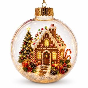 DSFSI có đèn trang trí Giáng sinh Kích thước 10CM Chất liệu acrylic. Đồ trang trí Giáng sinh treo. Cổ điển Thiết kế trong suốt. dây chuyền hình cây thông Noel Cây thông Noel