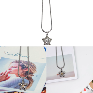 Star Flowers Butterflies Necklace Ladies Niche Design Clavicle Chain Necklace Harajuku Campus Style Simple Snake Chain