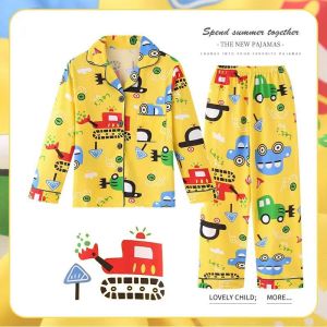 HOBIBEAR การ์ตูนน่ารักลายพิมพ์แขนยาวชุดนอนสำหรับเด็กฤดูใบไม้ผลิฤดูใบไม้ร่วงสะดวกสบายชุดนอนนุ่มเด็กผู้หญิงเสื้อใส่อยู่บ้าน