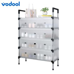 VODOOL Easy-to-Use Shoe Cabinet with Metal Frame Multi-Tier Shoe Organizer for Convenient Storage