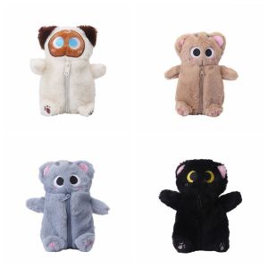 IDEAL Large Capacity Plush Pencil Case Multi-Functional Super Soft Plush Pencil Bags Doll Big-Eyed Cat Stationery Storage Bag School