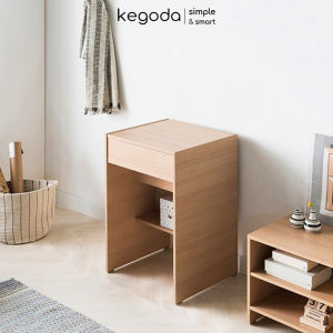 [Giao HCM] Bàn Trang Điểm Có Gương Gấp Gọn Bàn Phấn Gỗ Kèm Ghế Nhỏ Gọn Thông Minh Dáng Simple KEGODA KGD08