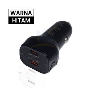 [KN ACC] HEAD ADAPTER CAR CHARGER MOBIL PD DUAL USB TYPE C SUPER FAST CHARGING 25W