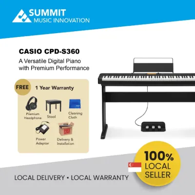 Casio Digital Piano CDP-S360 Black - - Slim Yet Versatile 88 Keys Digital Piano