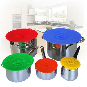 HJKL สีสันสดใส 1ชิ้น/เซ็ต ป้องกัน-ฝุ่น รักษาความสดใหม่ ที่ปิดสนิท ใช้ซ้ำได้ ฝาปิดอาหาร ฝาครอบไมโครเวฟ อุปกรณ์ในครัว ฝาปิดที่เก็บของ