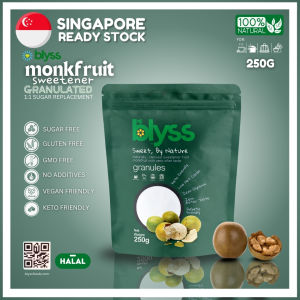 Blyss Monkfruit Sweetener - 1:1 Natural Sugar Replacement Erythritol Diabetic Friendly 250g in pack